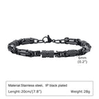 Punk Byzantine Bracelets for Men Boys,Stainless Steel Handmade Links Bracelet,Stylish Casual Jewelry Gifts