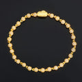 Gold Iced Out Bead Bracelet 18K Round 4MM