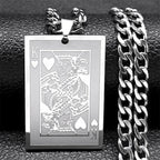 King of Hearts Pendant Necklace — Stainless Steel