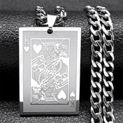 King of Hearts Pendant Necklace — Stainless Steel