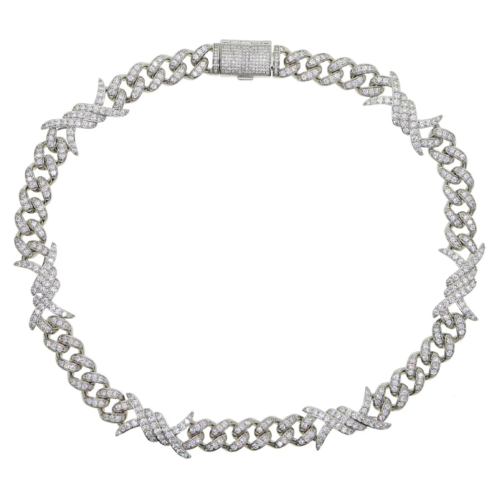 Iced Out Bling Miami Cuban Chain Necklace Gold Silver Color CZ Cubic Zirconia Link Men Women Hip Hop Jewelry