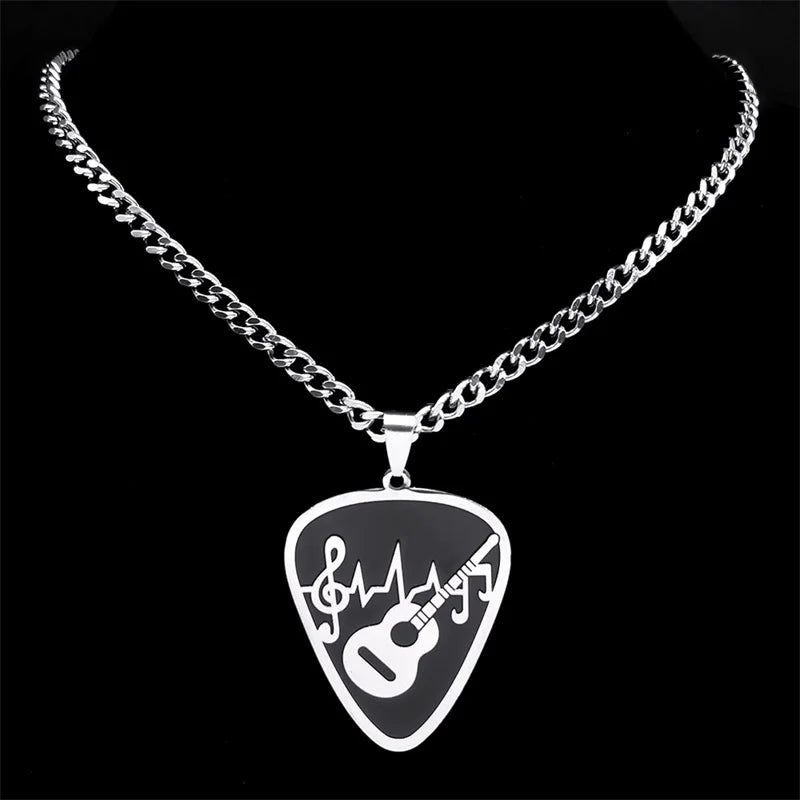 Guitar Pick Musical Pendant — Stainless