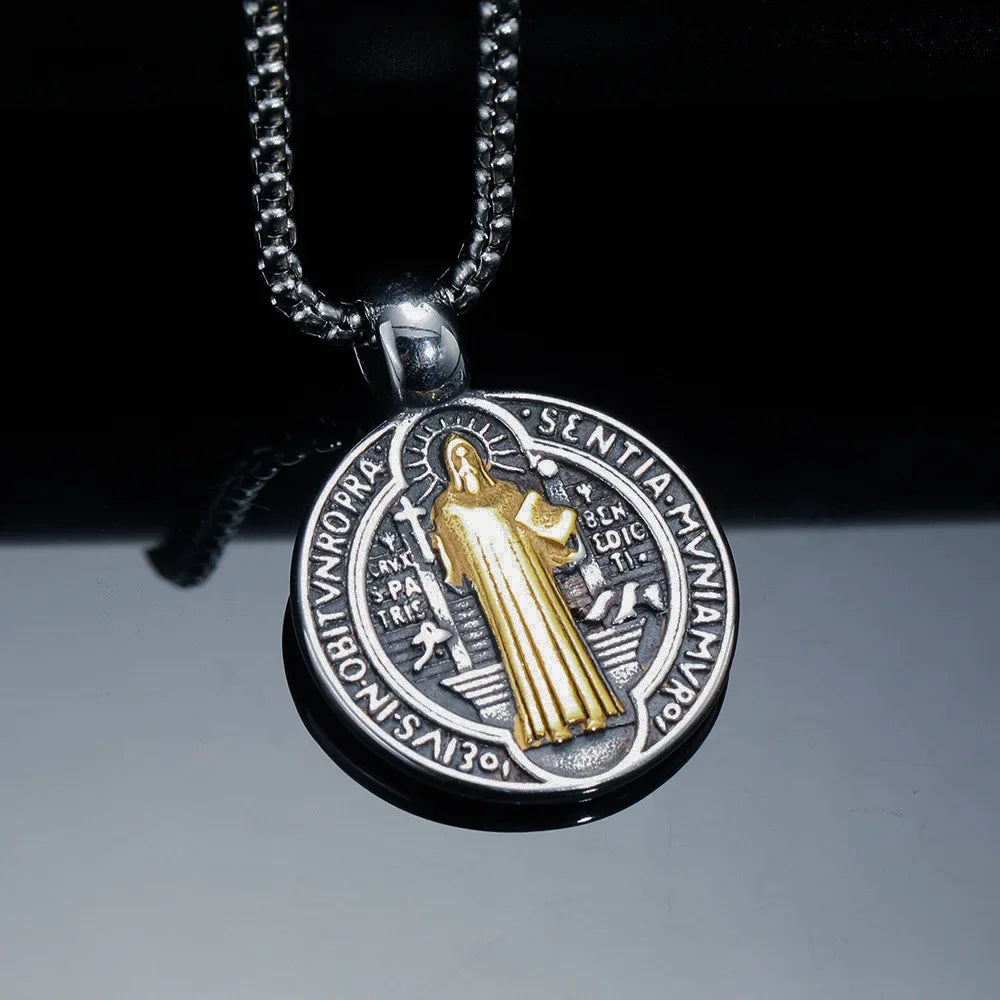 Vintage Saint Benedict Cross Necklace