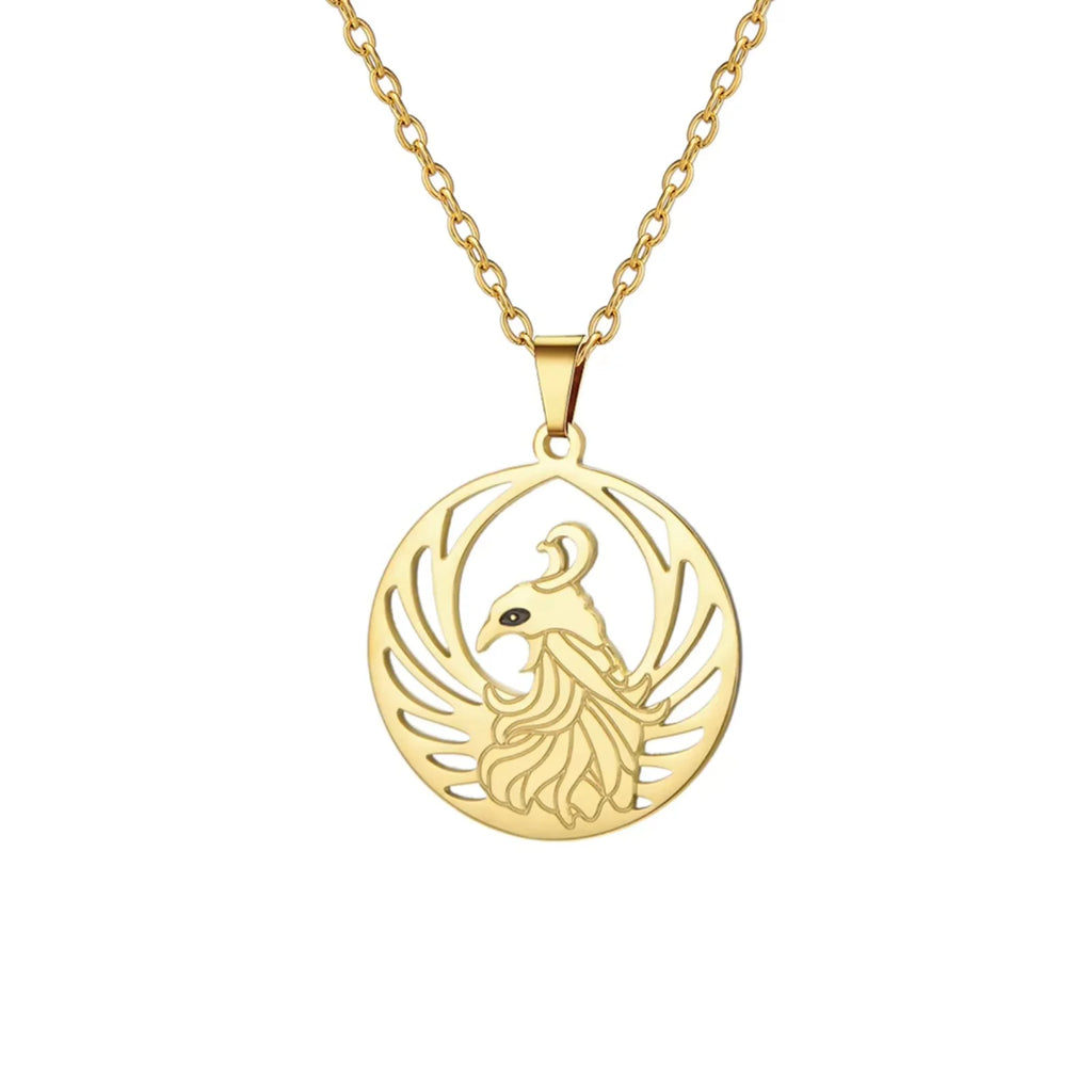Winged Bird Totem Pendant Necklace — Stainless Steel