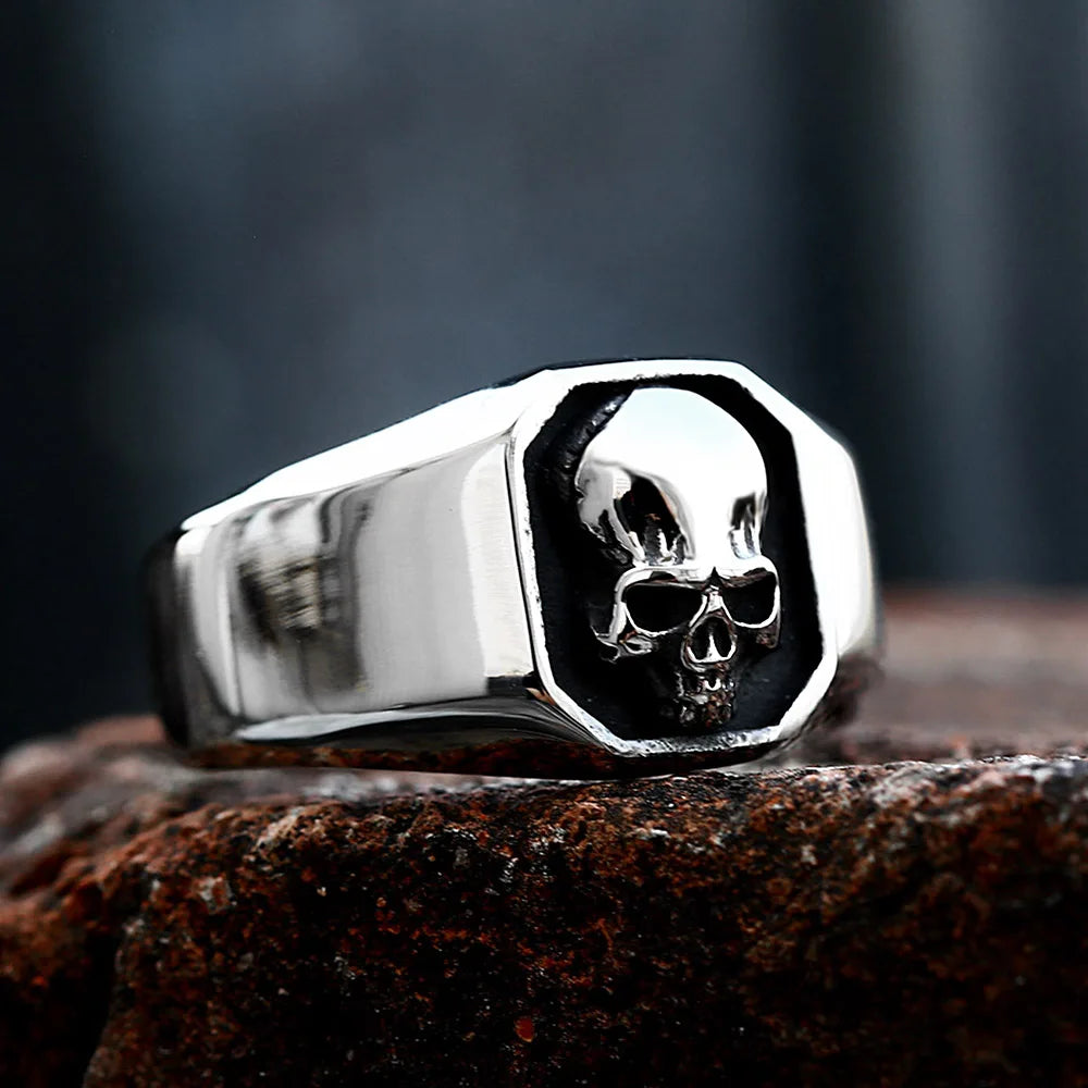 Skull Ring — High Polish Stainless Steel Vintage