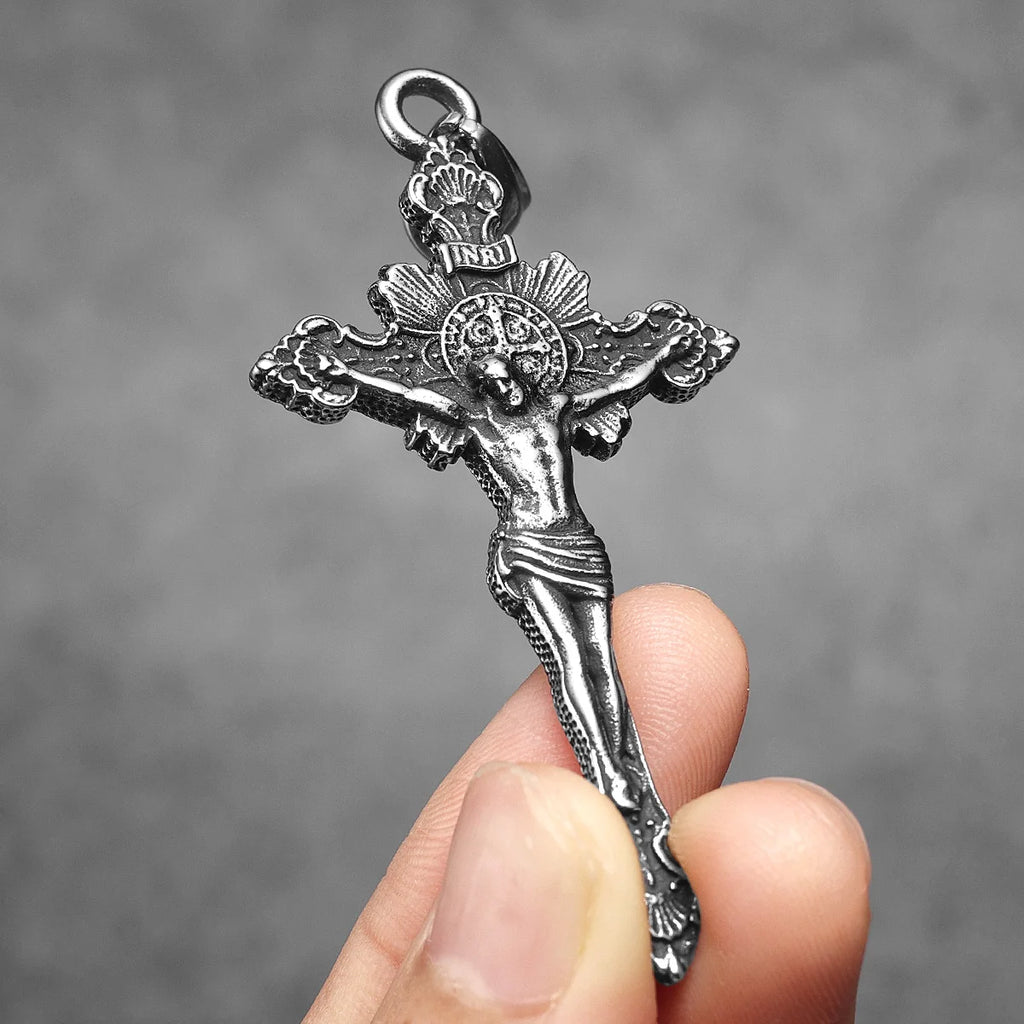 INRI Jesus Cross Pendant — Stainless Steel