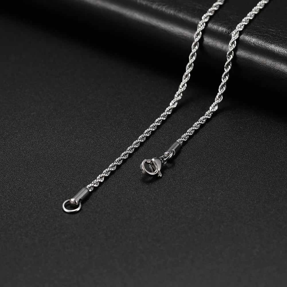 My Shape Basic Cuban Chain Necklaces for Men Chains Punk Figaro Box Curb Chain Chokers Lobster Clasp Fashion Male