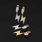 Iced Out Cross Lightning Stud Earrings