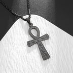 Vintage Egyptian Key of Life Ankh Cross Pendant Horus Patronus Necklace Men's Fashion Pharaoh Amulet Jewelry