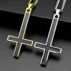 Cross Steel Pendant Upside Down Witchcraft Inverted