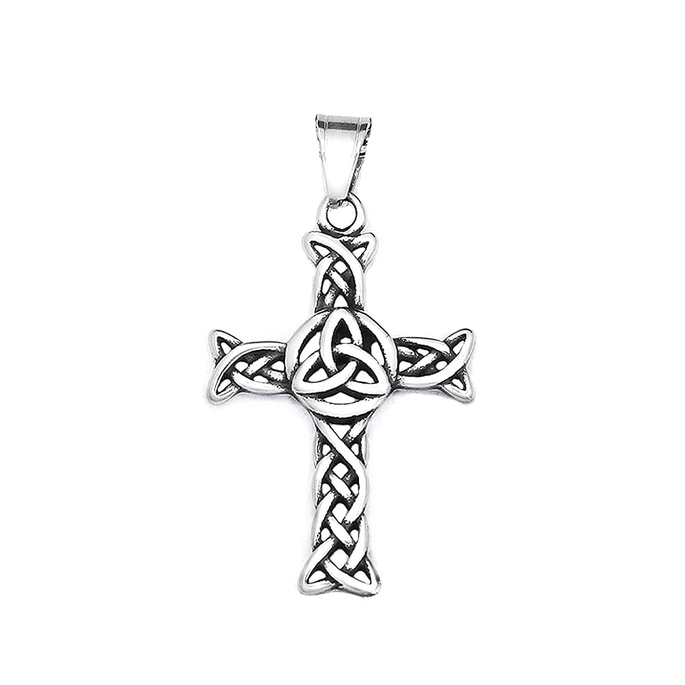 Fashion 316L Stainless Steel Christian Cross Necklace For Men Women Hip Hop Cool Religious Charm Pendant Punk Jewelry