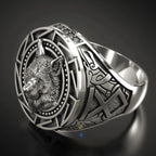 Viking Wolf Totem Head Ring — Stainless Steel