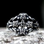 Viking Cross Amulet Celtic Knot Ring — Stainless Steel