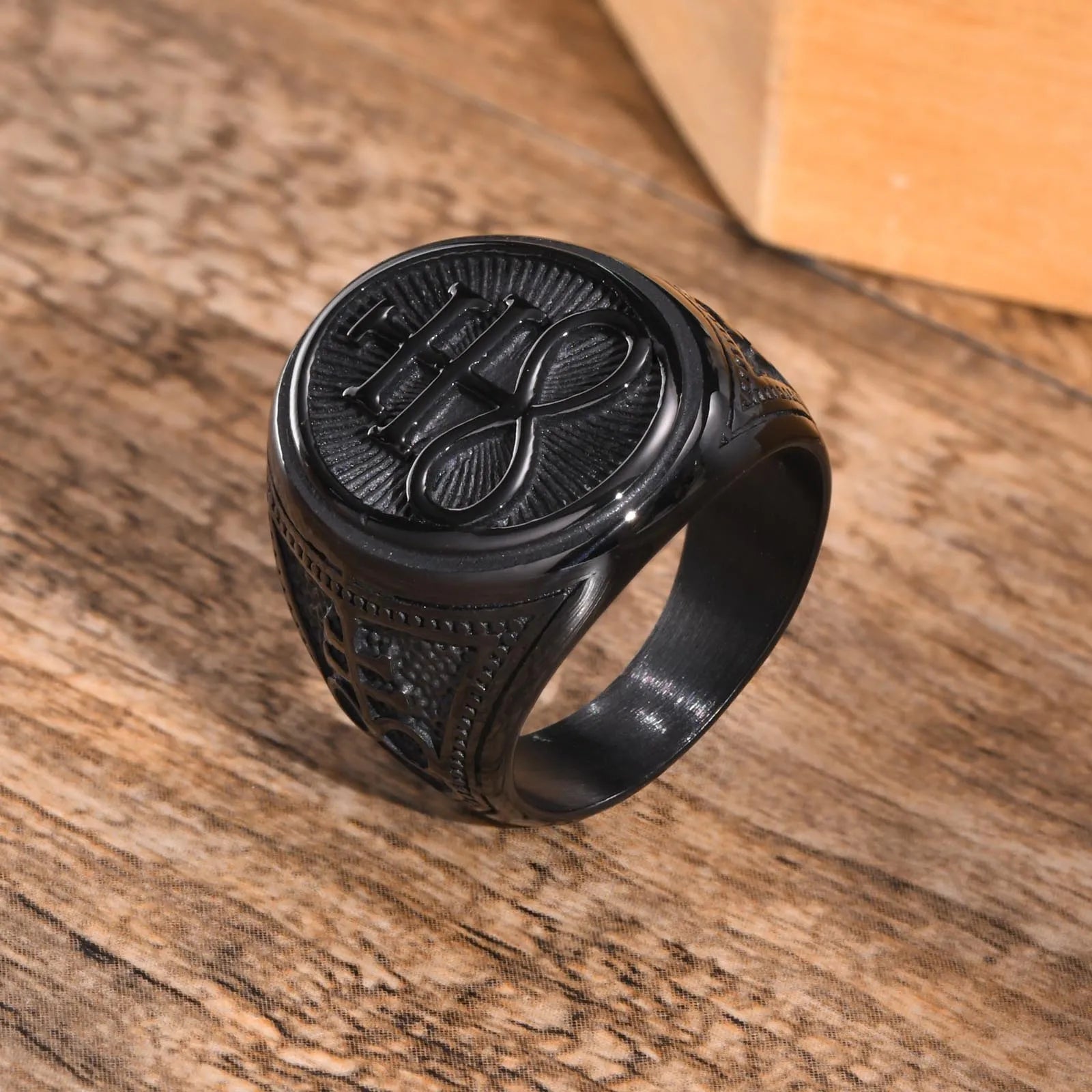 Leviathan Cross Signet Ring — Stainless Steel