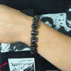 14mm Black Grey Bracelet Hip Hop Men Women Cuban Chain Bling Iced Out Rhinestones Paved Miami Necklace Jewelry