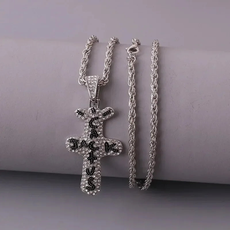 Punk Stiletto Cross Anime Accessories Judgement Chain Necklace Hunter X Hunter Pendant Men's Jewelry Gift for Boys Casual Style