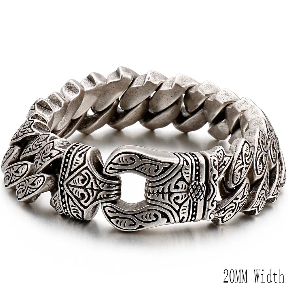 316l Stainless Steel Link Chain Man Bracelet for Men Punk Rock Gothic Vintage Biker Jewelry Price Men's Bracelets Boys