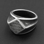 Vintage Geometric Rhombic Signet Ring — Stainless Steel