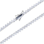 Iced Out Bling Zircon 3mm Tennis Chain Necklace 3 Prong Gold Silver Color CZ Charm Choker Women Man Hip Hop Fashion