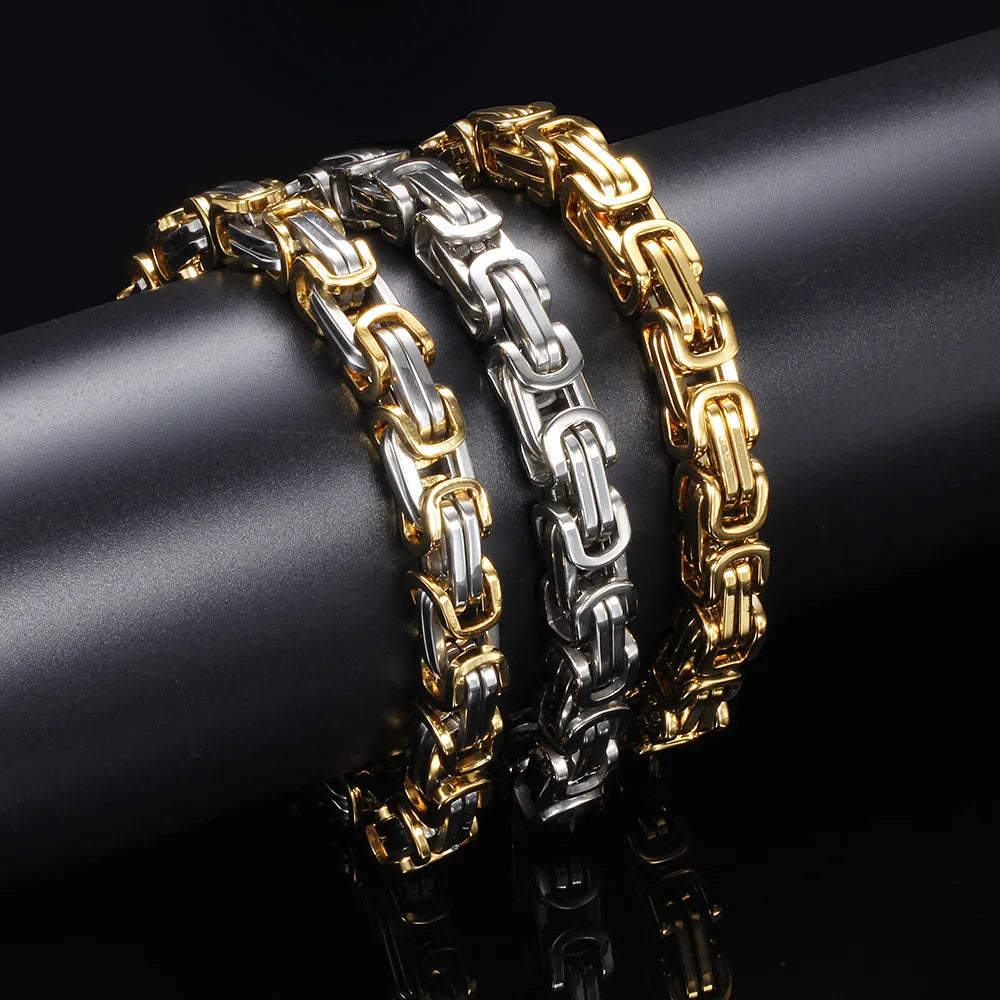 Motorcycle Steel Bracelet 8MM Biker Tough