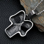 Vintage Large Skull Pendant Necklace — Stainless Steel