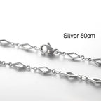 50cm New Fashion Stainless Steel Chain 1.2-3mm Silver Color Rose Gold Necklace Jewelry Vacuum Plating Accessories Chokers Collar