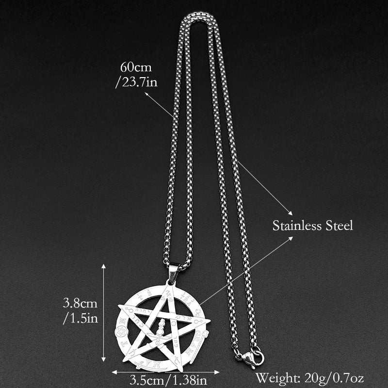 Solomon Pentagram Gold Pendant Necklace