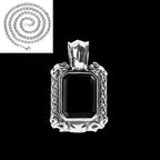 Classic Design Silver Inlaid Black Agate Pendant for Men Necklace Handsome and Domineering Keel Chain Charms Fashion Jewelry