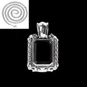 Classic Design Silver Inlaid Black Agate Pendant for Men Necklace Handsome and Domineering Keel Chain Charms Fashion Jewelry