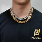 Iced Out Cuban Chain Necklace Stainless Steel 12MM