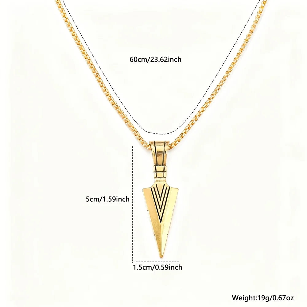 Minimalist Arrow Pendant Necklace — Gold, Silver, Black