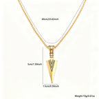 1Pcs Men Fashion Necklace Arrow Pendant Necklace Minimalist Street Hip Hop Jewelry Accessories
