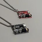Y2K Cyberpunk Necklace PCB Electric Board Pendant Necklace for E-girl Women Hip Hop Stainless Steel Ins Necklace
