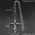 Hiphop Jesus Cross Pendant Necklace For Women Men Stainless Steel Black Retor Vintage Male Christianity Chain Jewelry Gifts
