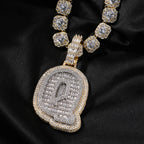 UWIN Customized Initials Baguettecz Pendant Necklaces Iced Out 2 Tone Letters Charms for Men Fashion Jewelry