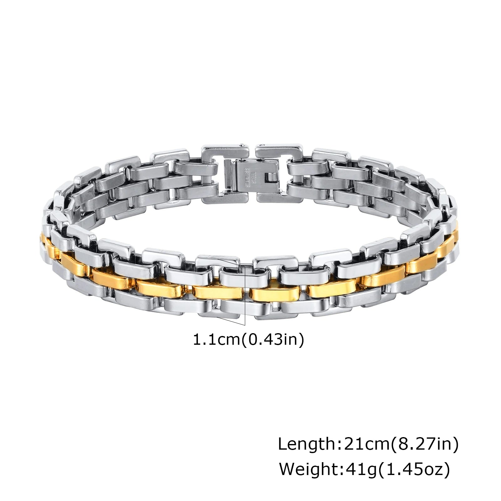 Two-Tone Statement Bracelet — Stainless Steel