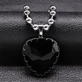Gothic Black Heart Pendant — Stainless