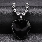 Gothic Black Heart Pendant — Stainless