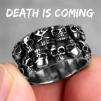 Vintage Punk Gothic All Skull Head Series Stainless Steel Womens Mens Rings Unique for Biker Jewelry Creativity Gift