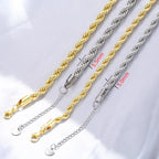 Twisted Snake Chain Bracelet — Gold or Silver, Stainless Steel