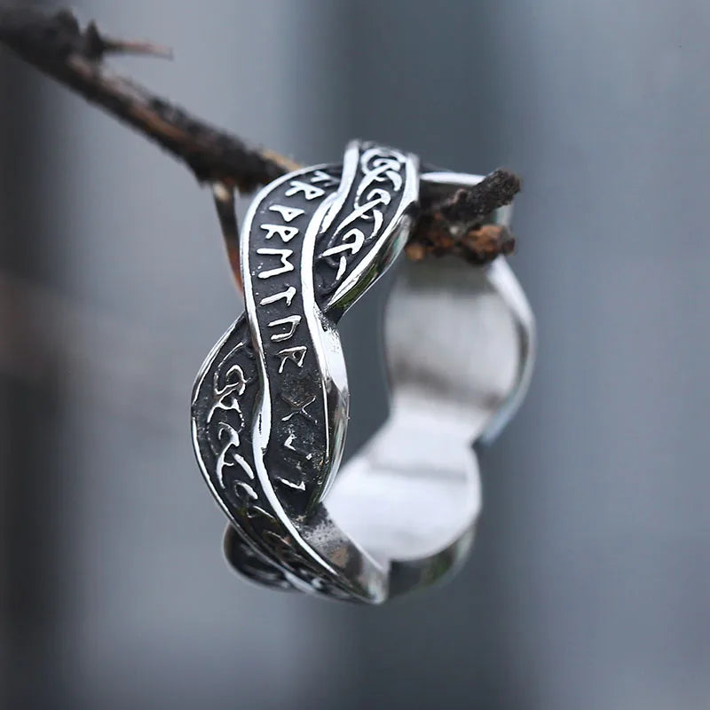 2024 New 316L Stainless Steel Viking Tree Of Life And Odin Runes Ring For Man Women Party Gift Fashion Jewelry