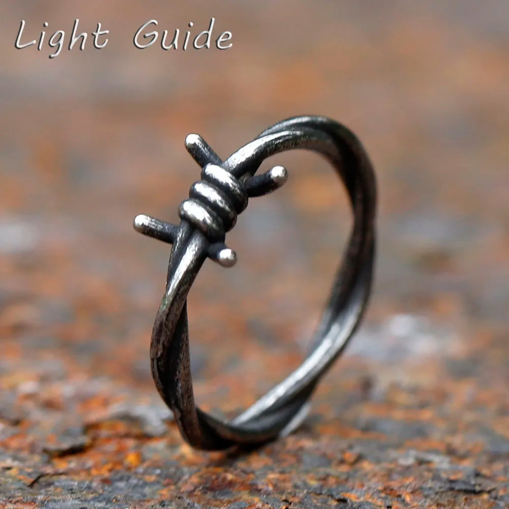 Retro Gothic Band Ring — Stainless Steel