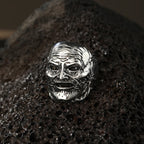 2024 Handsome New Retro Simple New Punk Hip-hop Skull Personality Men's Open Ring Robot Ghost Head Jewelry Wholesale