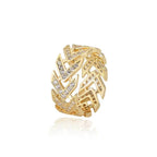 Luxury Hip Hop Retro V Arrow Ring Full Men's Ring