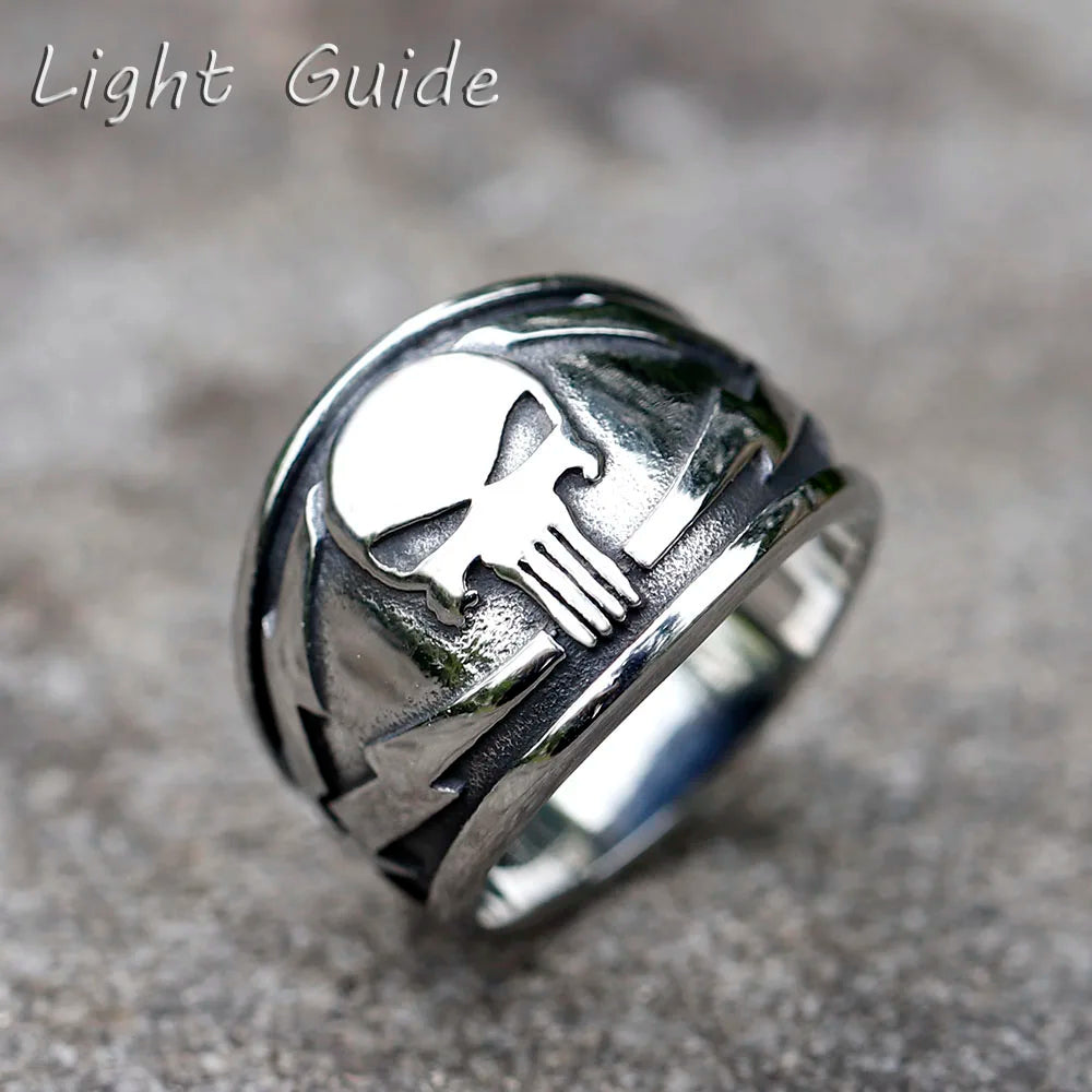 2022 NEW Men's 316L stainless-steel rings Punisher skeleton mask Vintage ring for teens FASHION Jewelry Gifts free shipping