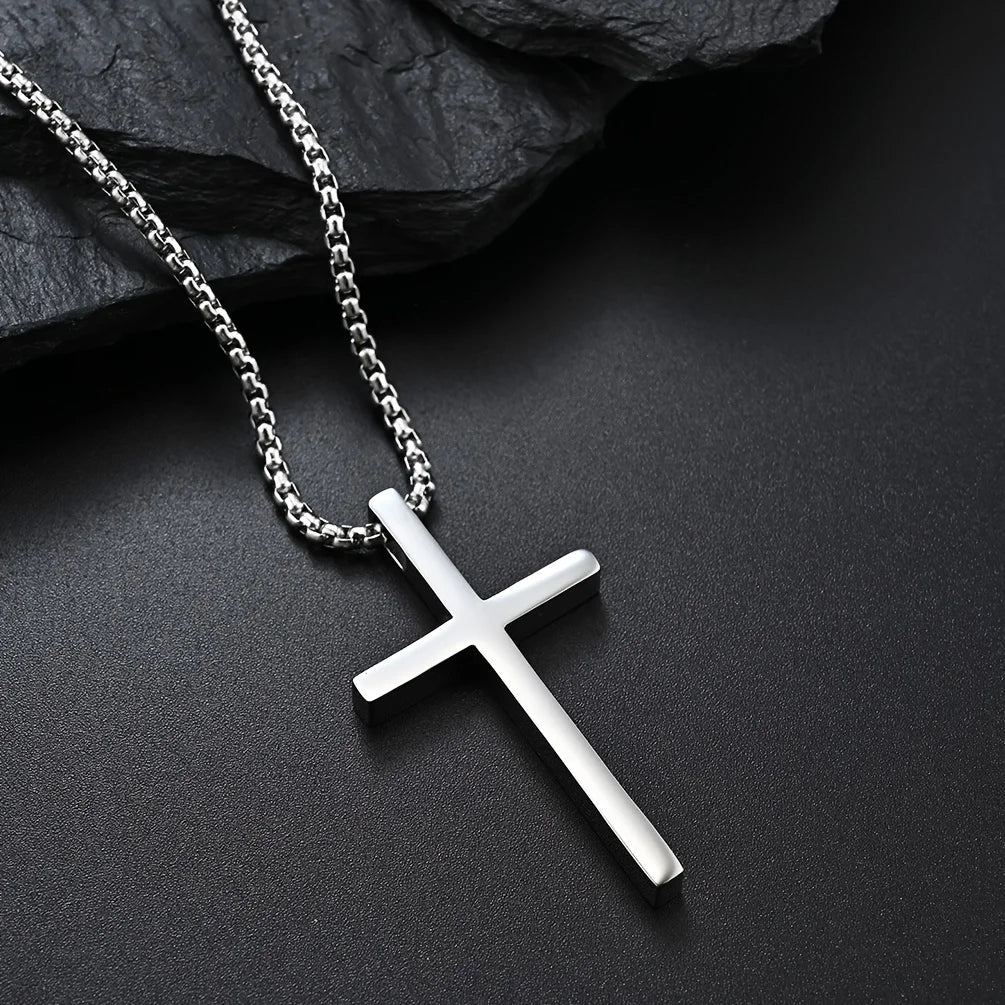 Jesus Cross Philippians Bible Verse Necklace — Stainless Steel