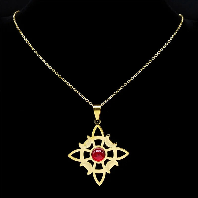 Viking Steel Pendant Celtic Knot Crescent Moon