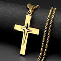 Jesus Starburst Cross Necklace — Stainless Steel Box Chain