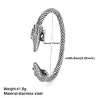 My Shape Viking Animal Cuff Bangles for Men Punk Wolf Lion Leopard Skeleton Stainless Steel Bracelet Nordic Vintage