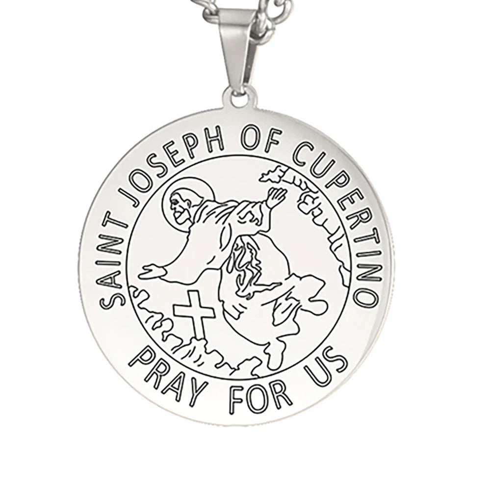 Dawapara Saint Christopher Medal Necklace Jesus Truet In You Amulet Catholic Jewelry Travelers Driver Gifts Stainless
